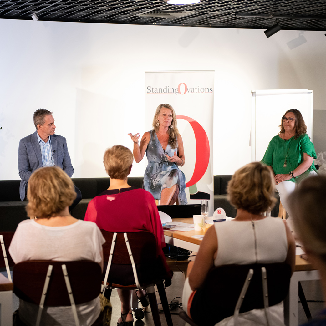 Speaker presenting to an engaged audience